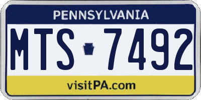 PA license plate MTS7492