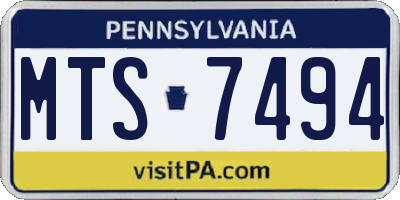 PA license plate MTS7494