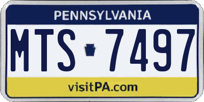 PA license plate MTS7497