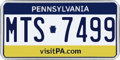 PA license plate MTS7499