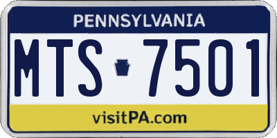 PA license plate MTS7501