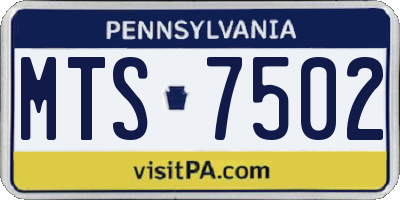 PA license plate MTS7502