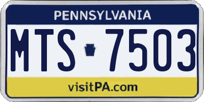 PA license plate MTS7503
