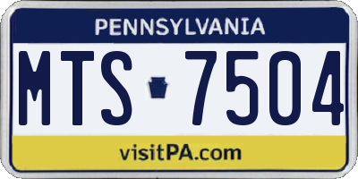 PA license plate MTS7504