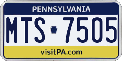 PA license plate MTS7505