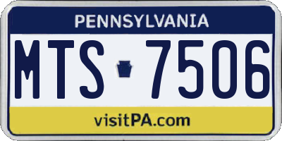 PA license plate MTS7506