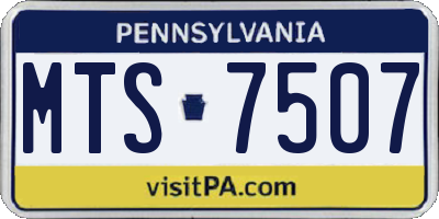 PA license plate MTS7507