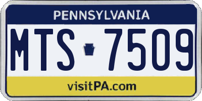 PA license plate MTS7509