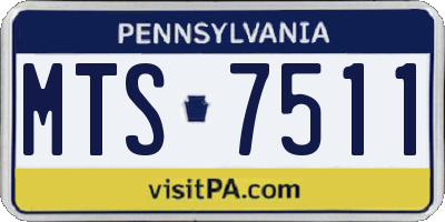 PA license plate MTS7511