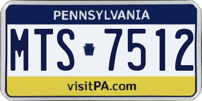 PA license plate MTS7512