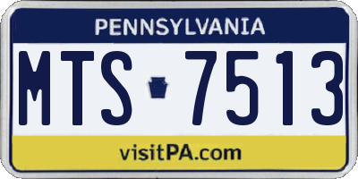 PA license plate MTS7513