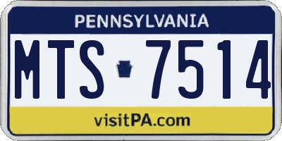 PA license plate MTS7514