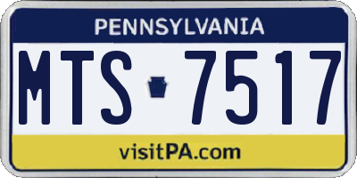 PA license plate MTS7517