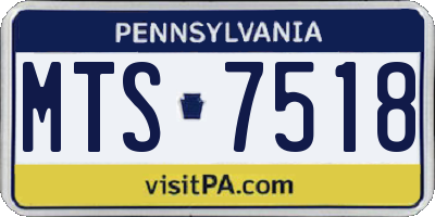 PA license plate MTS7518
