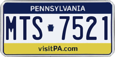 PA license plate MTS7521