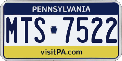 PA license plate MTS7522