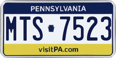 PA license plate MTS7523
