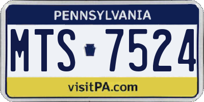 PA license plate MTS7524