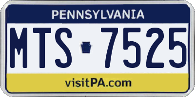 PA license plate MTS7525