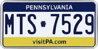 PA license plate MTS7529