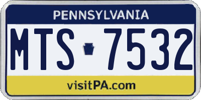 PA license plate MTS7532