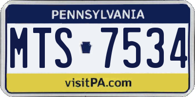 PA license plate MTS7534