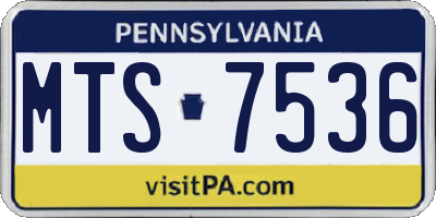PA license plate MTS7536