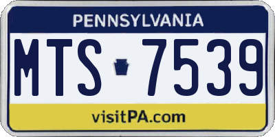 PA license plate MTS7539