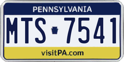 PA license plate MTS7541