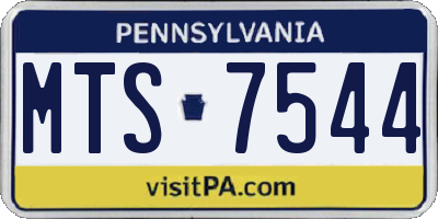 PA license plate MTS7544