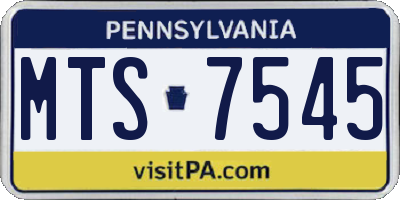 PA license plate MTS7545