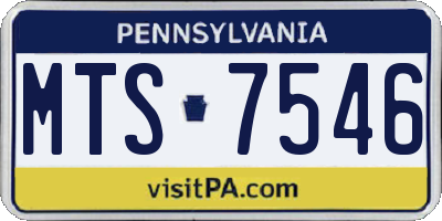 PA license plate MTS7546