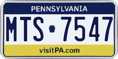 PA license plate MTS7547