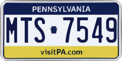 PA license plate MTS7549