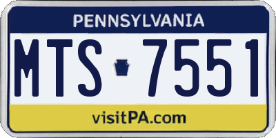 PA license plate MTS7551