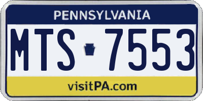 PA license plate MTS7553
