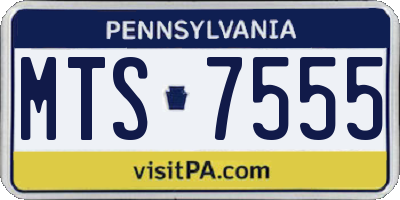 PA license plate MTS7555
