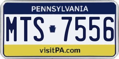 PA license plate MTS7556