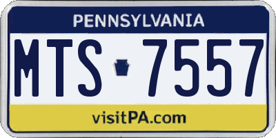 PA license plate MTS7557