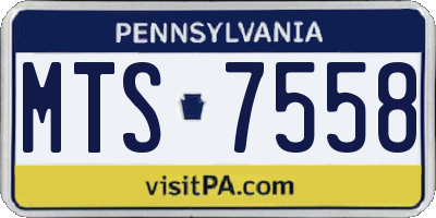 PA license plate MTS7558