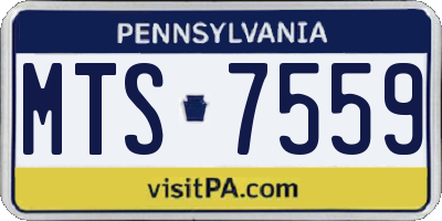PA license plate MTS7559