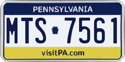 PA license plate MTS7561