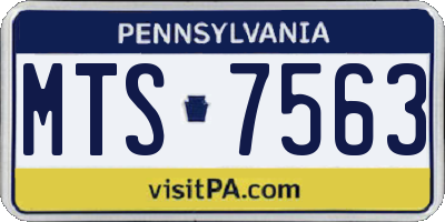 PA license plate MTS7563