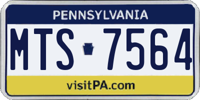 PA license plate MTS7564