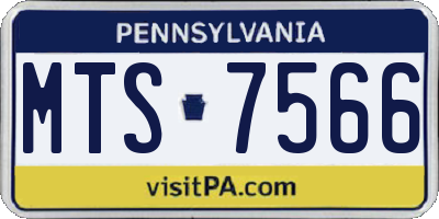 PA license plate MTS7566