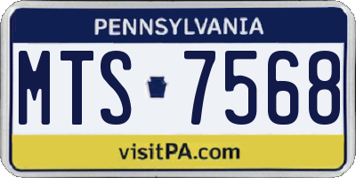 PA license plate MTS7568