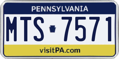 PA license plate MTS7571