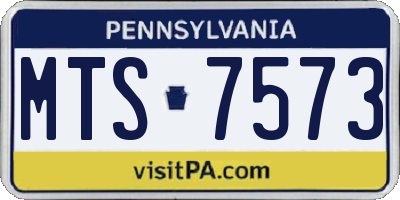 PA license plate MTS7573
