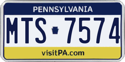 PA license plate MTS7574