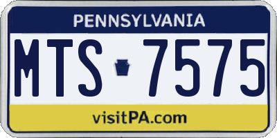 PA license plate MTS7575